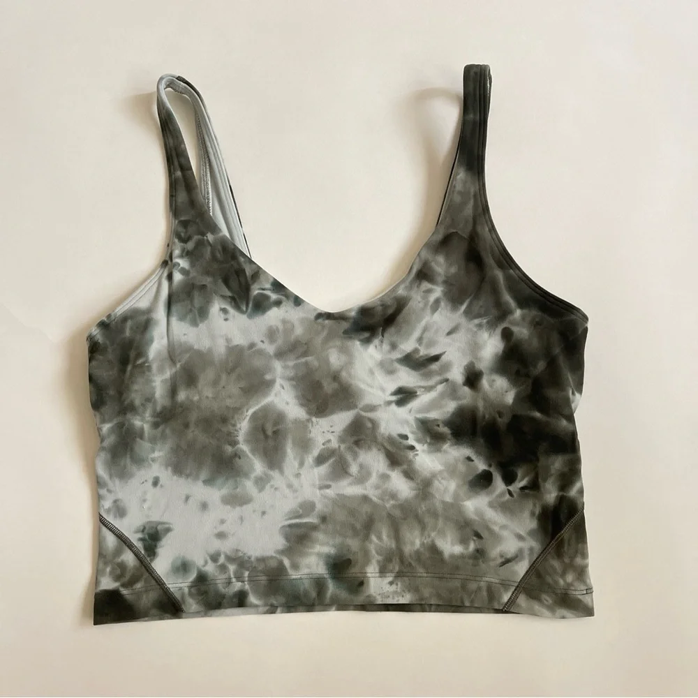 Lululemon Original Align Tank in Diamond Dye Light Sage Army Green Dark Olive